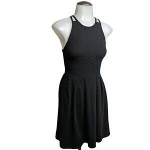 SO Dress Women Jr X-Small Teen Dress Sleeveless T-Back Textured Black XS
